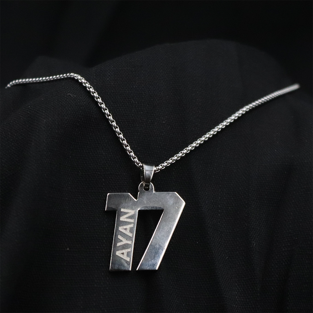 Birth Number and Name Pendant