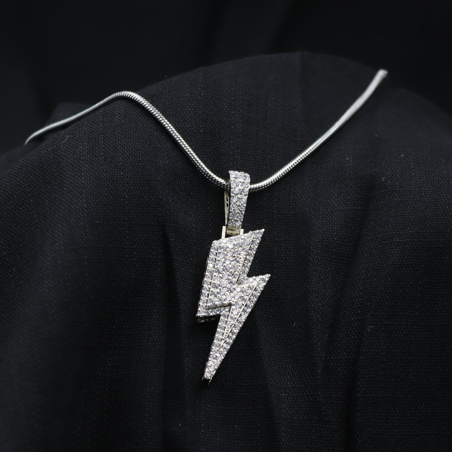 Iced Bling Lightning Pendant