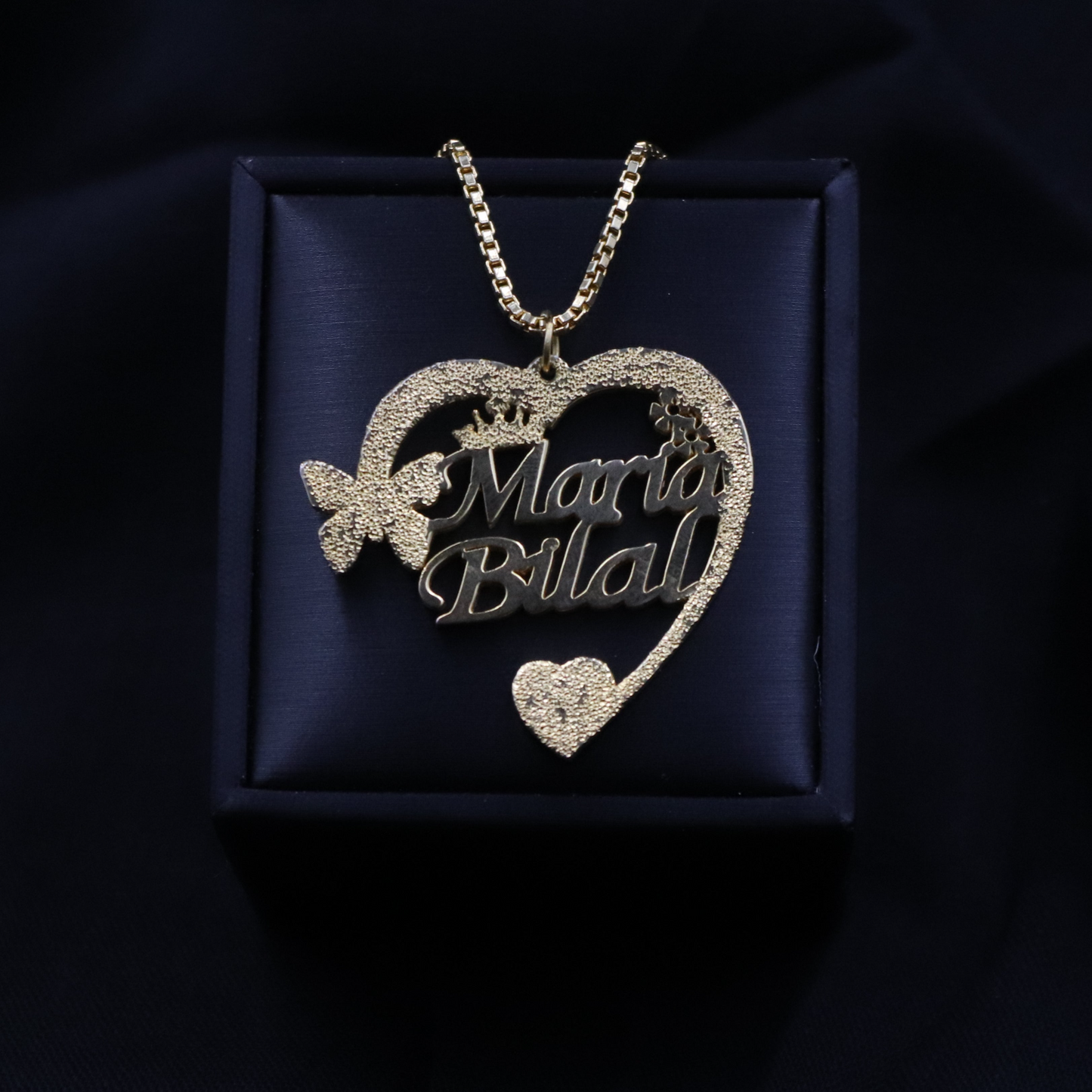 Couple Name Heart Necklace