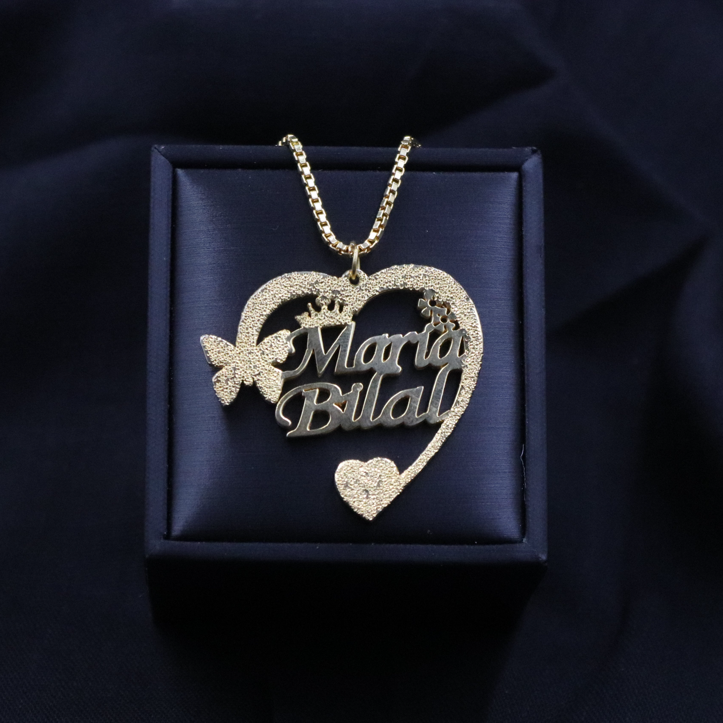 Couple Name Heart Necklace