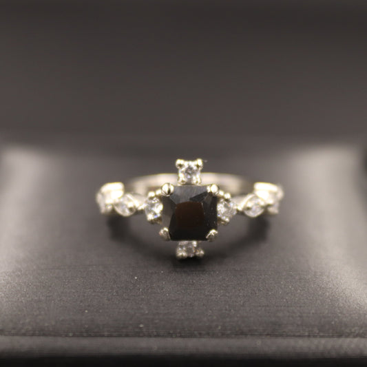 Hand Crafted VINTAGE BLACK ZIRCON RING