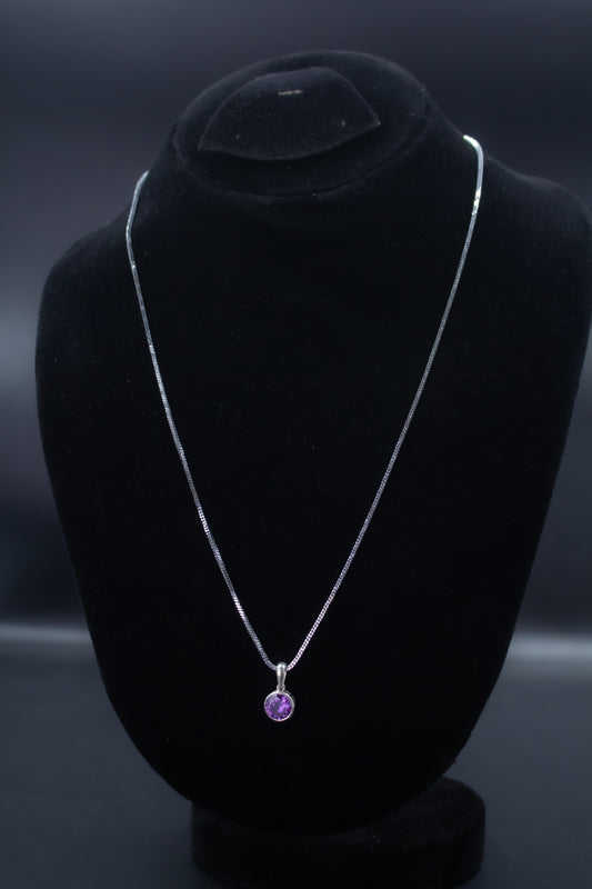 Amethyst Gemstone & Sterling Silver Pendant