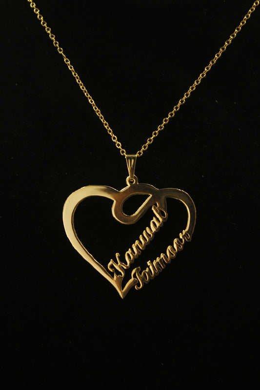 Couple Name Heart Necklace