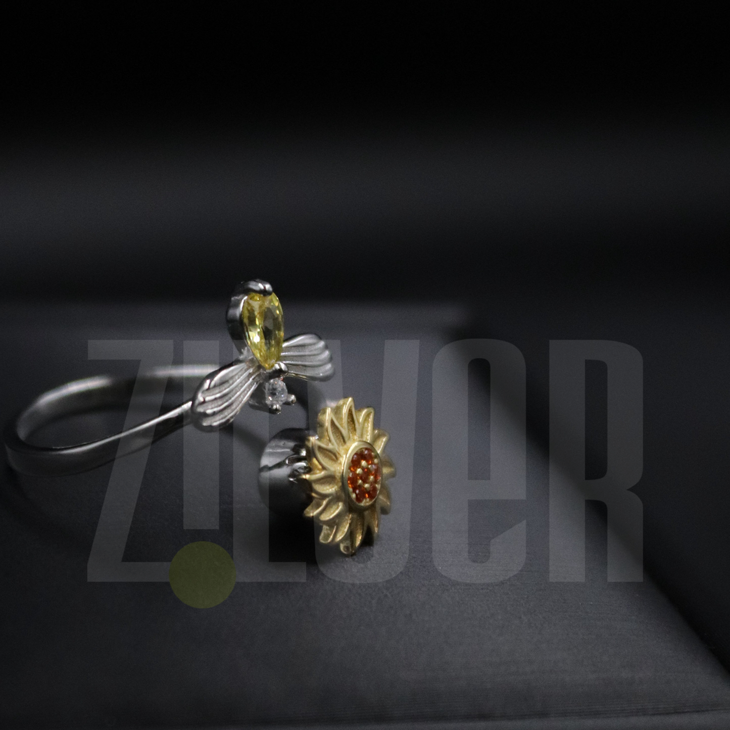 925 Sterling Sunflower Fidget Ring