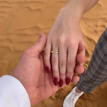 Hand Crafted Letter Zirconia Ring