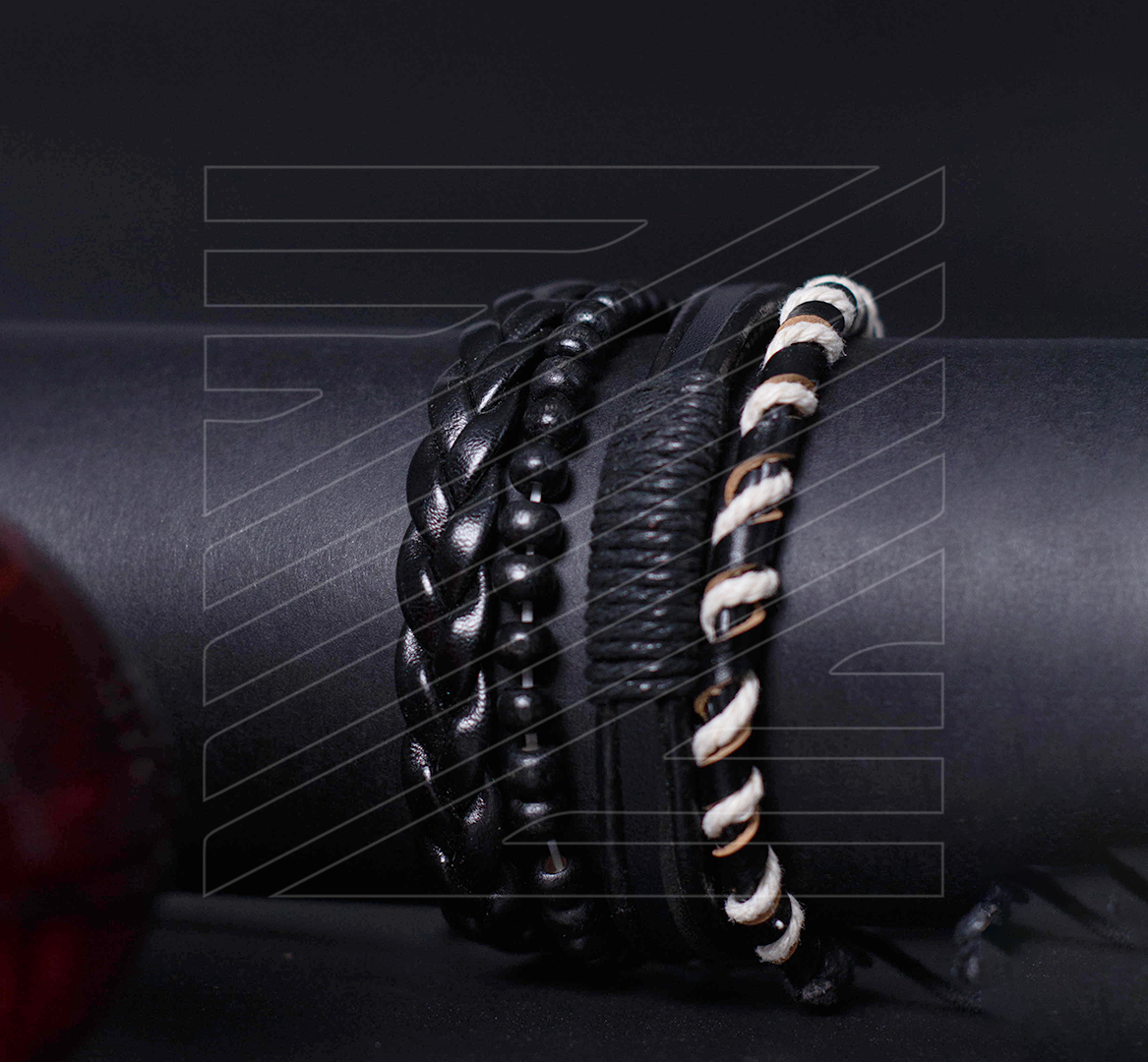 Blackout Fusion Leather Braclete