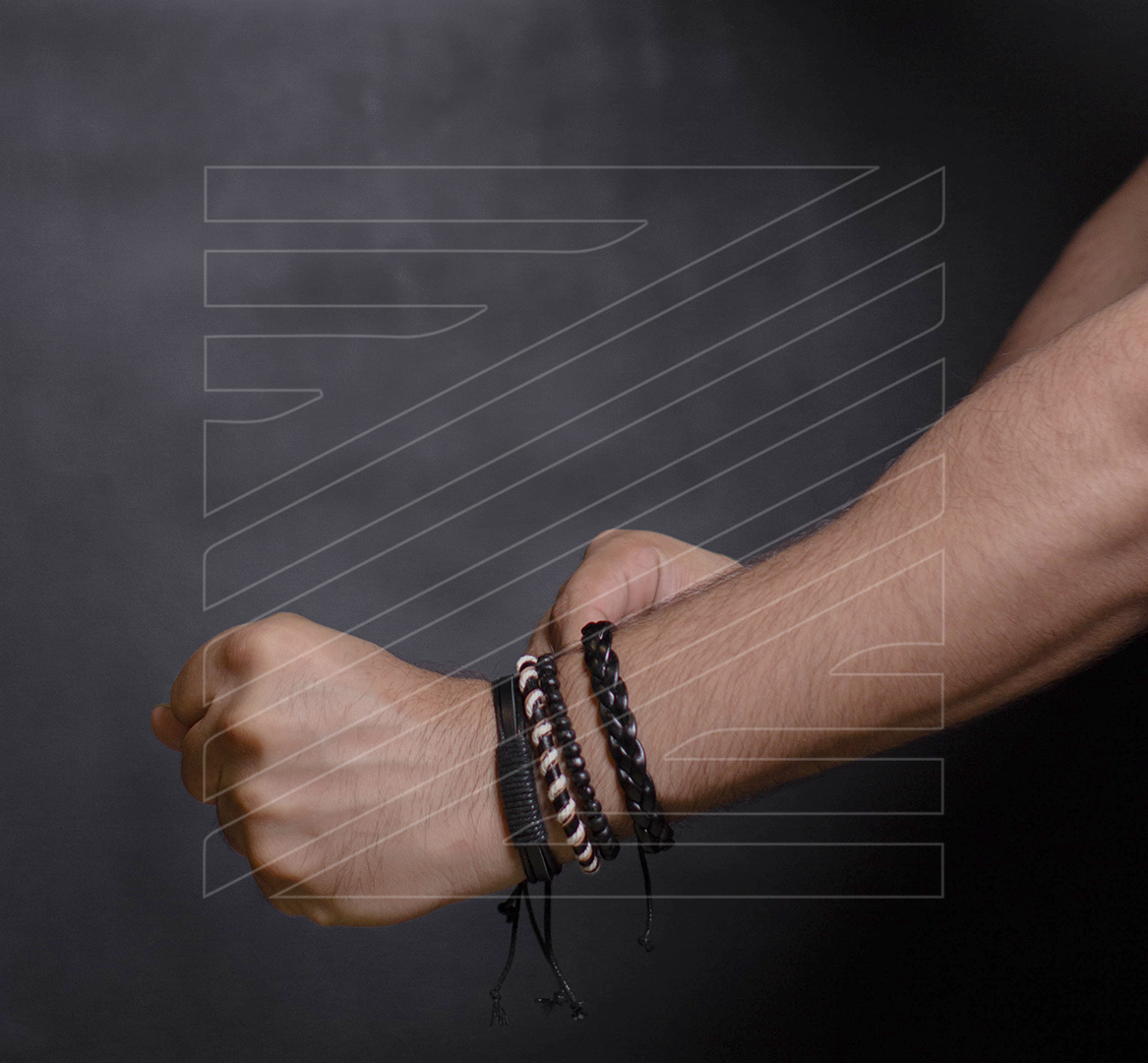 Blackout Fusion Leather Braclete